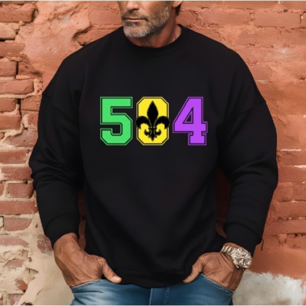 504 Mardi Gras Sweater Black S-XL